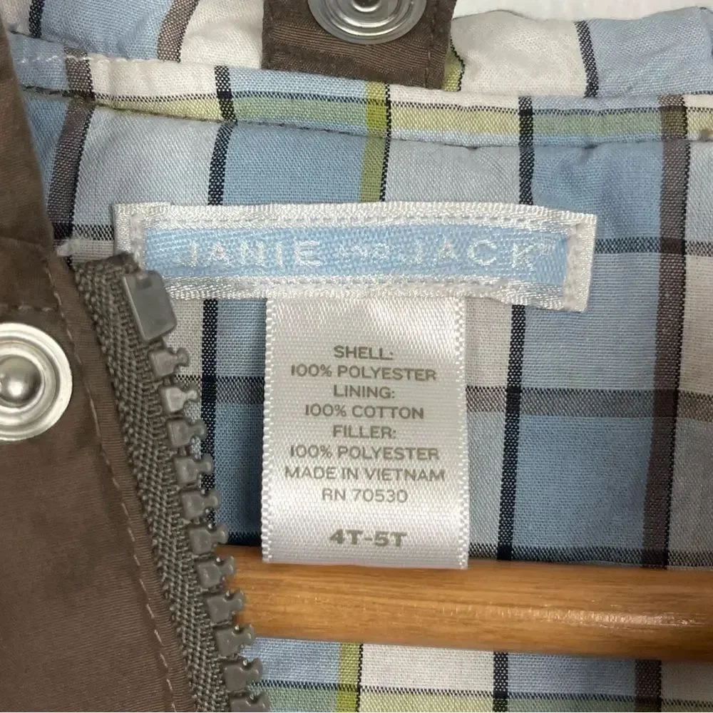 Janie and Jack Insulated Coat Size 4T-5T